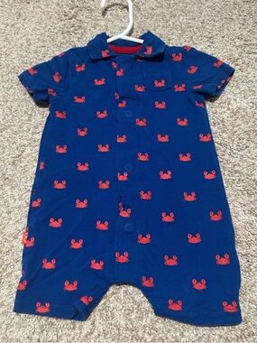 Magnetic Me Crab Polo Romper magnetic buttons